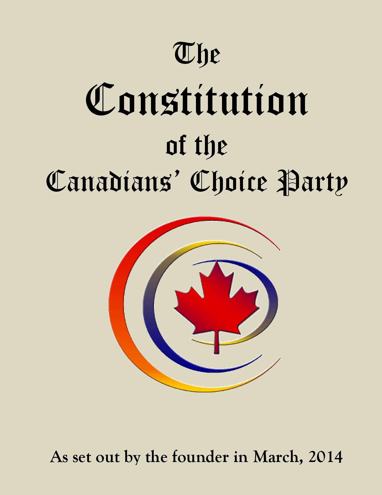 The Constitution of Canadians' Choice Party